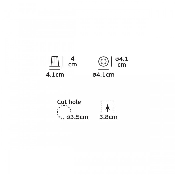 VK/04263/B/W - Χωνευτό σποτ led, 2W, 3000K, 180lm, 8°, IP20, μαύρο