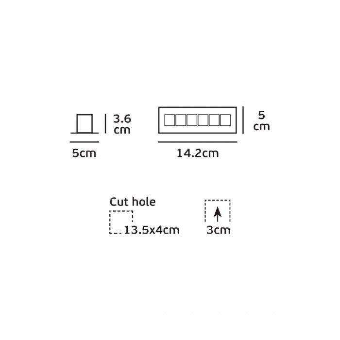 VK/04267/W/6/W - Χωνευτό σταθερό σποτ led, 5W, 3000K, 723lm, 15°, CRI>90, IP20, λευκό
