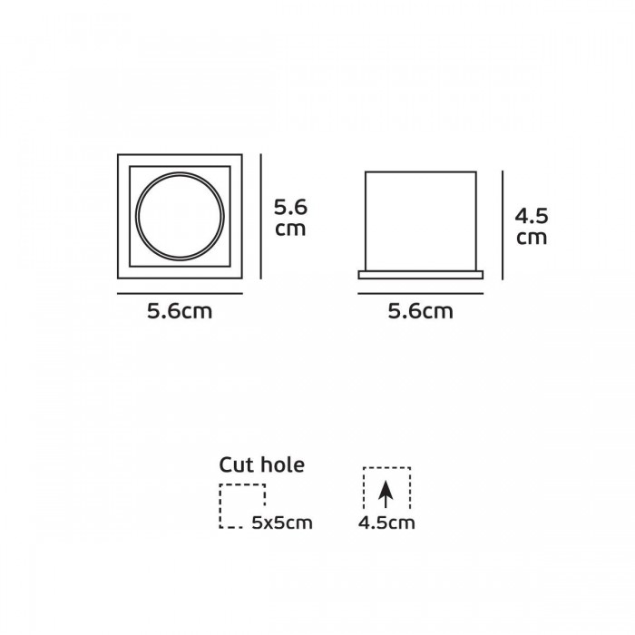 VK/04299/B/W - Χωνευτό σποτ led, 5W, 3000K, 551lm, 35°, IP20, μαύρο