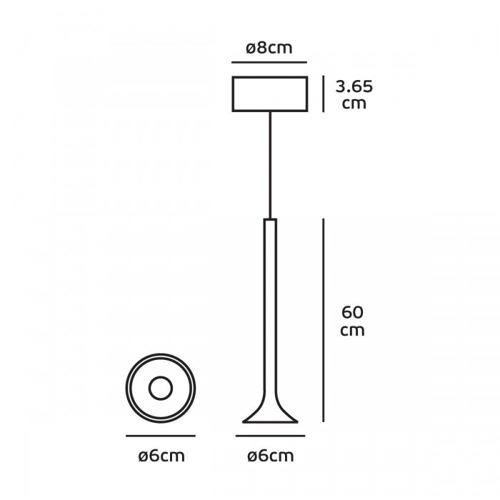 VK/04305PE/B/W/60 - Φωτιστικό LED κρεμαστό, 220-240V, 4W, 3000K, 583lm, CRI>90, IP20, ø6x60cm, μαύρο VK/04305PE/B/W/60 - Φωτιστικό LED κρεμαστό, 220-240V, 4W, 3000K, 583lm, CRI>90, IP20, ø6x60cm, μαύρο