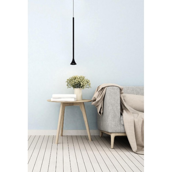 VK/04305PE/B/W/60 - Φωτιστικό LED κρεμαστό, 220-240V, 4W, 3000K, 583lm, CRI>90, IP20, ø6x60cm, μαύρο VK/04305PE/B/W/60 - Φωτιστικό LED κρεμαστό, 220-240V, 4W, 3000K, 583lm, CRI>90, IP20, ø6x60cm, μαύρο