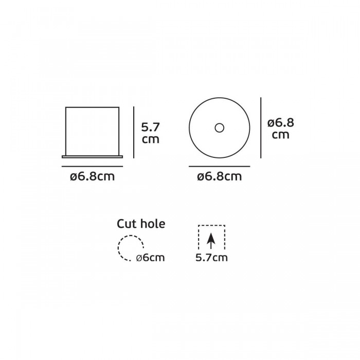 VK/04339/B/W - Χωνευτό σποτ led, 2W, 3000K, 180lm, 8°, IP20, μαύρο