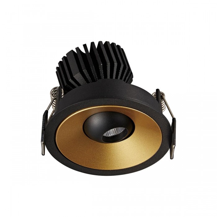 VK/04345/BGD/C - Χωνευτό κινητό σποτ led, 7W, 4000K, 390lm, 35°, IP20, μαύρο-χρυσό