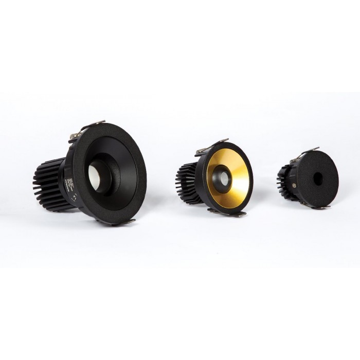 VK/04346/B/W - Χωνευτό κινητό σποτ led, 11W, 3000K, 1.265lm, 35°, IP20, μαύρο