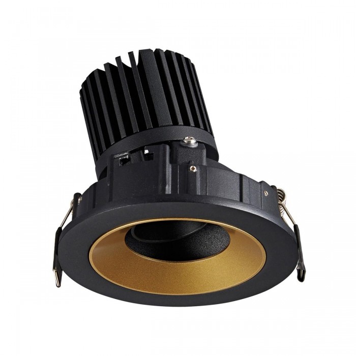 VK/04346/BGD/C - Χωνευτό κινητό σποτ led, 12W, 4000K, 897lm, 35°, IP20, μαύρο-χρυσό
