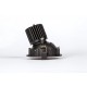 VK/04346/BGD/C - Χωνευτό κινητό σποτ led, 12W, 4000K, 897lm, 35°, IP20, μαύρο-χρυσό