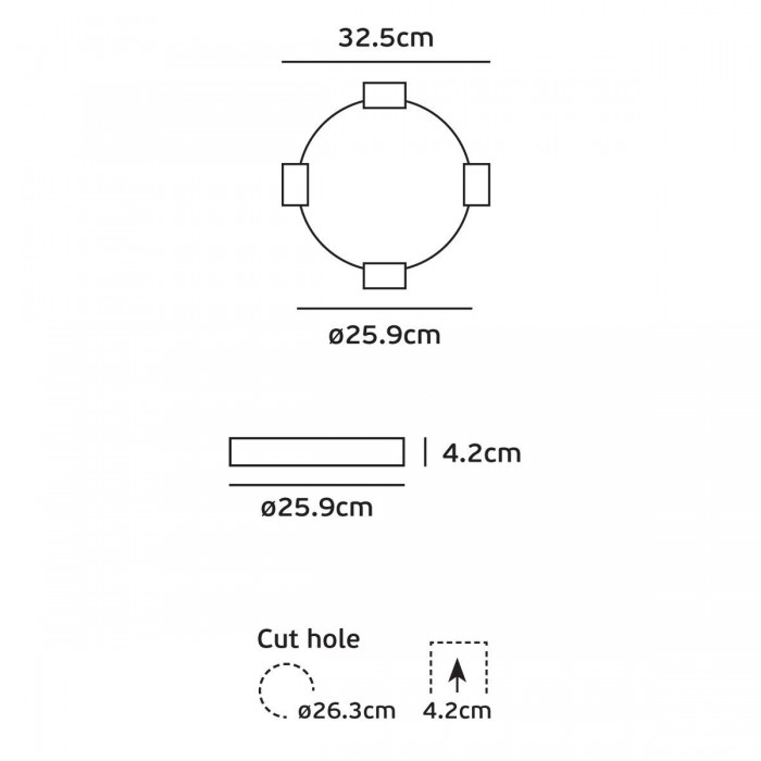 VK/04347/W/C/33 - Χωνευτό φωτιστικό led, Trimless, 17W, 4000K, 2638lm, 110°, IP20, ø25.9cm, λευκό
