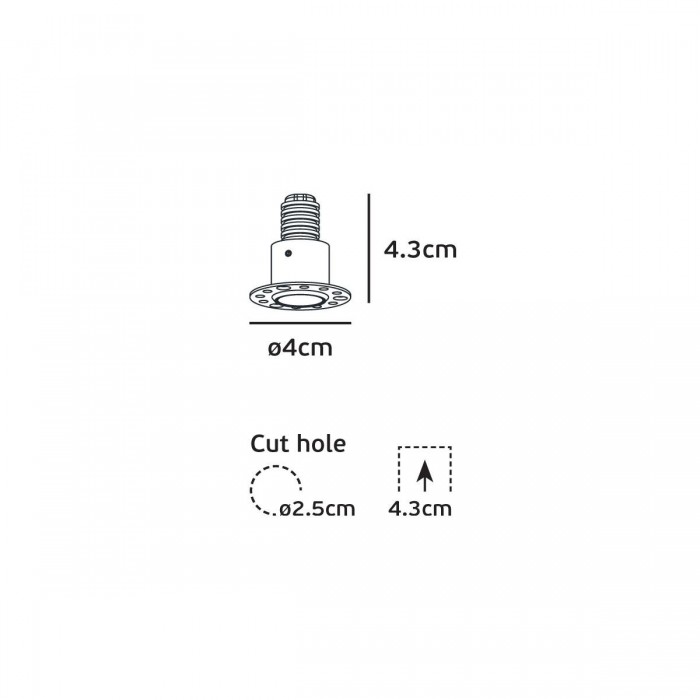 VK/04440/B/W - Χωνευτό φωτιστικό οροφής led trimless, 1W, 3000K, 65lm, 24°, CRI>90, IP20, ø4cm, μαύρο VK/04440/B/W - Χωνευτό φωτιστικό οροφής led trimless, 1W, 3000K, 65lm, 24°, CRI>90, IP20, ø4cm, μαύρο
