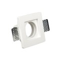 VK/09003 - Φωτιστικό οροφής γύψινο, τετράγωνο, ρηχό, GU10/PAR16, Max 12W (LED), χωνευτό, IP20, δυνατότητα βαφής, 10x10x2.5cm, λευκό