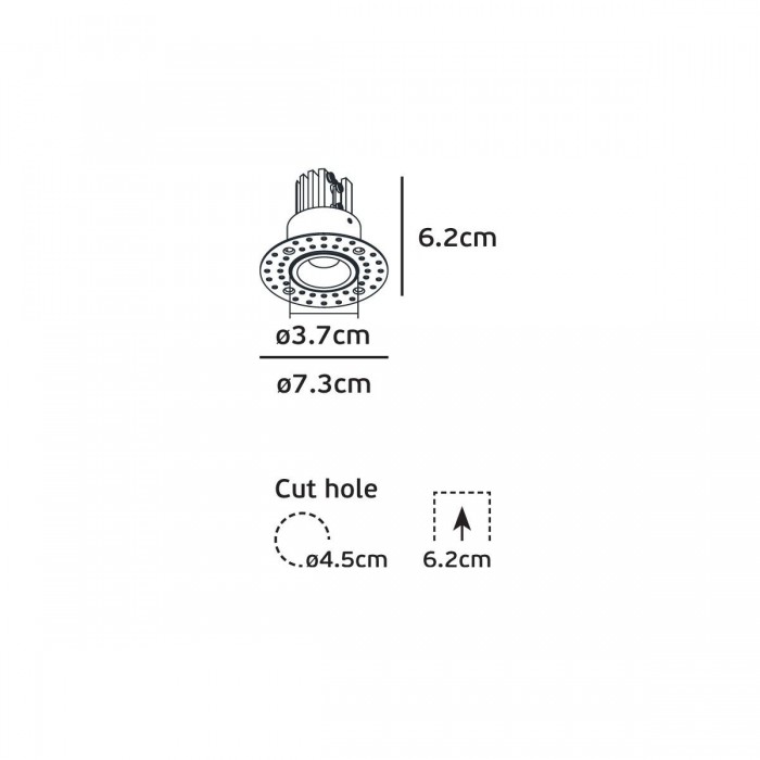 VK/04445/B/W - Χωνευτό φωτιστικό οροφής led trimless, 5W, 3000K, 426lm, 30°, CRI>90, IP20, ø7.3cm, μαύρο VK/04445/B/W - Χωνευτό φωτιστικό οροφής led trimless, 5W, 3000K, 426lm, 30°, CRI>90, IP20, ø7.3cm, μαύρο