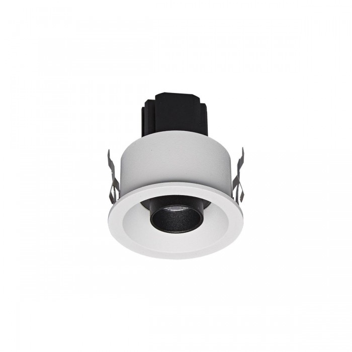 VK/04446/WB/C - Χωνευτό κινητό φωτιστικό οροφής led, 5W, 4000K, 358lm, 30°, CRI>90, IP20, ø6.2cm, λευκό+μαύρο