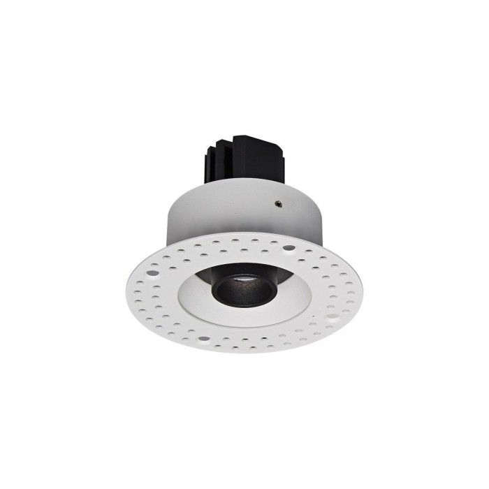 VK/04447/WB/W - Χωνευτό κινητό φωτιστικό οροφής led trimless, 5W, 3000K, 358lm, 30°, CRI>90, IP20, ø9cm, λευκό+μαύρο