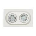 VK/09009 - Φωτιστικό οροφής γύψινο, ορθογώνιο διπλό-στρογγυλό, βαθύ, G53/R111, Max 20W (LED), χωνευτό, IP20, δυνατότητα βαφής, 40.6x25x7.5cm, λευκό 