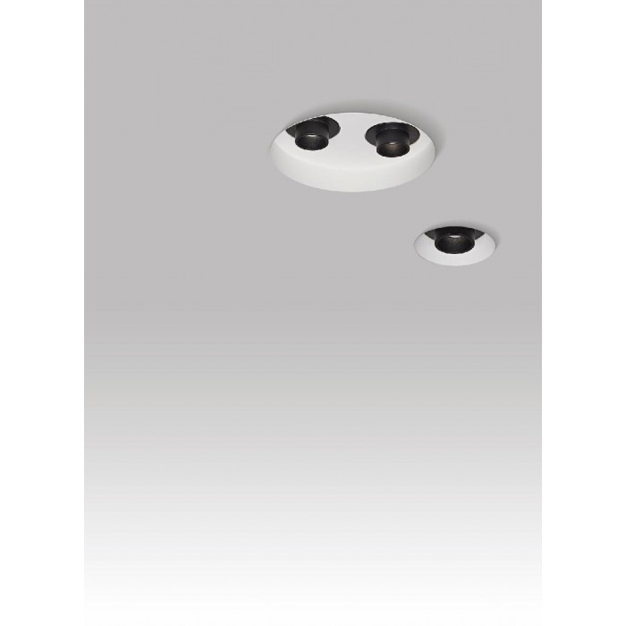 VK/04447/WB/C - Χωνευτό κινητό φωτιστικό οροφής led trimless, 5W, 4000K, 358lm, 30°, CRI>90, IP20, ø9cm, λευκό+μαύρο