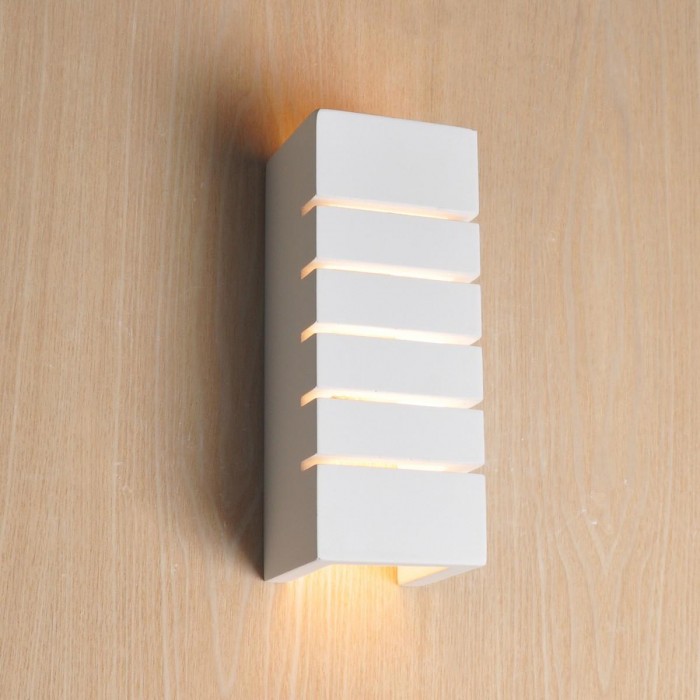 VK/09011 - Φωτιστικό τοίχου γύψινο 240V, E14, Max 9W (LED), IP20, δυνατότητα βαφής, 9.5x24.5x9cm, λευκό VK/09011 - Φωτιστικό τοίχου γύψινο 240V, E14, Max 9W (LED), IP20, δυνατότητα βαφής, 9.5x24.5x9cm, λευκό