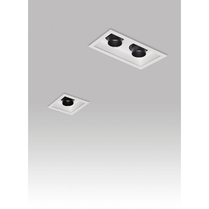 VK/04449/WB/W - Χωνευτό κινητό φωτιστικό οροφής led, 5W, 3000K, 363lm, 30°, CRI>90, IP20, 6x6cm, λευκό+μαύρο VK/04449/WB/W - Χωνευτό κινητό φωτιστικό οροφής led, 5W, 3000K, 363lm, 30°, CRI>90, IP20, 6x6cm, λευκό+μαύρο