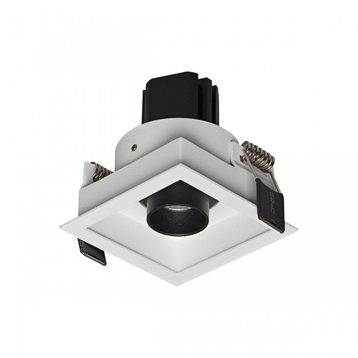 VK/04449/WB/C - Χωνευτό κινητό φωτιστικό οροφής led, 5W, 4000K, 363lm, 30°, CRI>90, IP20, 6x6cm, λευκό+μαύρο