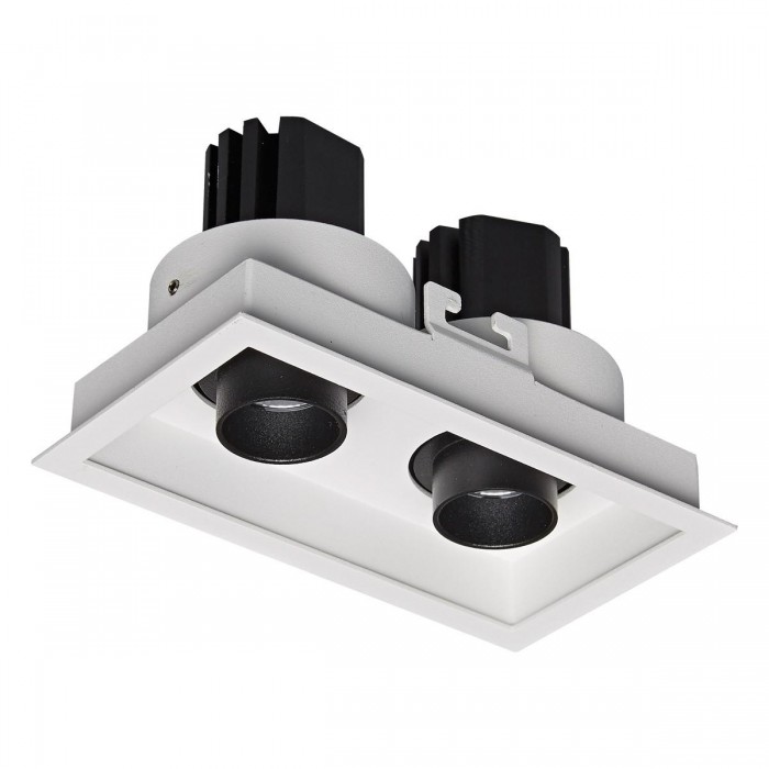 VK/04450/WB/W - Χωνευτό κινητό φωτιστικό οροφής led, 11W, 3000K, 803lm, 30°, CRI>90, IP20, 12.1x6.7cm, λευκό+μαύρο