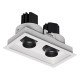 VK/04450/WB/W - Χωνευτό κινητό φωτιστικό οροφής led, 11W, 3000K, 803lm, 30°, CRI>90, IP20, 12.1x6.7cm, λευκό+μαύρο