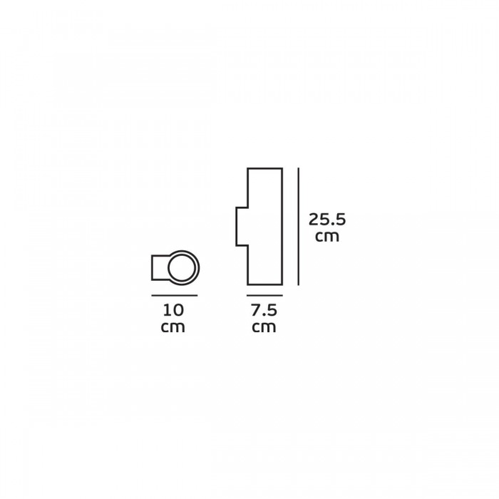 VK/09018 - Φωτιστικό τοίχου γύψινο 240V, 2xGU10, Max 2x12W (LED), IP20, δυνατότητα βαφής, ø7.5x25.5x10cm, λευκό