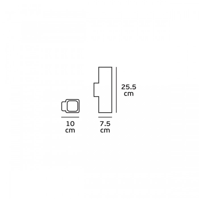 VK/09019 - Φωτιστικό τοίχου γύψινο 240V, 2xGU10, Max 2x12W (LED), IP20, δυνατότητα βαφής, 7.5x25.5x10cm, λευκό