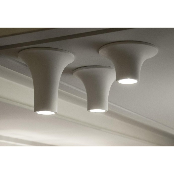 VK/09037 - Γύψινο φωτιστικό downlight, 240V, GU10, Max  12W (LED), IP20, δυνατότητα βαφής, L13cm, λευκό