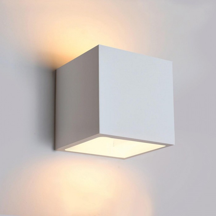 VK/09043 - Φωτιστικό τοίχου γύψινο 240V, G9, Max 8W (LED), IP20, δυνατότητα βαφής, 11.5x11.5x11.5cm, λευκό VK/09043 - Φωτιστικό τοίχου γύψινο 240V, G9, Max 8W (LED), IP20, δυνατότητα βαφής, 11.5x11.5x11.5cm, λευκό