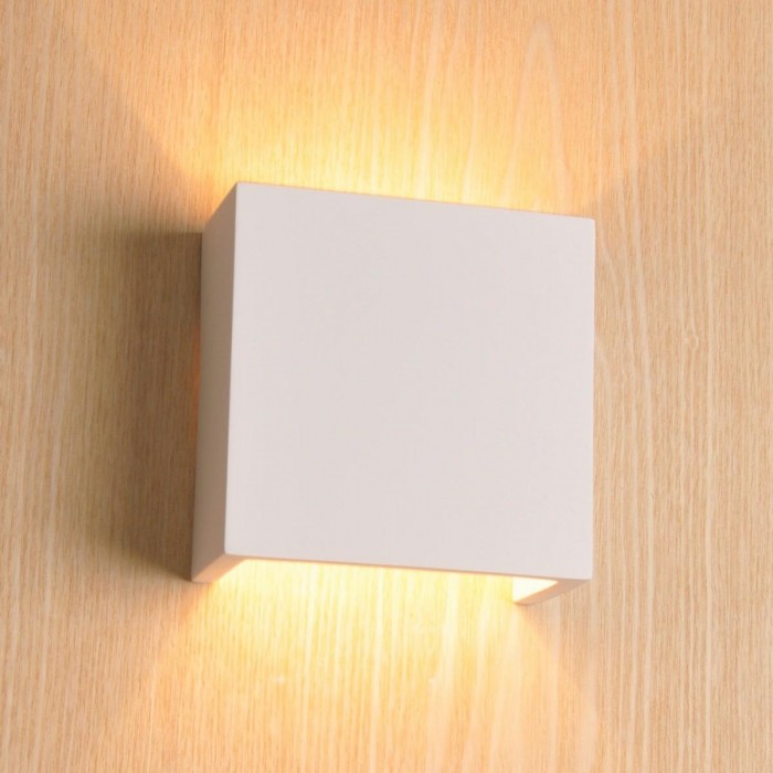 VK/09044 - Φωτιστικό τοίχου γύψινο 240V, G9, Max 8W (LED), IP20, δυνατότητα βαφής, 12x12x7.5cm, λευκό VK/09044 - Φωτιστικό τοίχου γύψινο 240V, G9, Max 8W (LED), IP20, δυνατότητα βαφής, 12x12x7.5cm, λευκό
