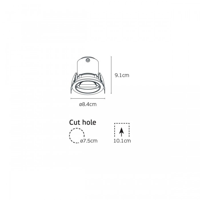 VK/04720/B/W - Μαύρο. Χωνευτό σταθερό σποτ led. 3000K. 12W. 520lm. 30°x50°. AC200-240V. DC25-40V 300mA. LED Bridgelux. 50.000 hrs. < 45°C. Dim no. CRI>90. ø8.4cm. Αλουμίνιο. IP20 VK/04720/B/W - Μαύρο. Χωνευτό σταθερό σποτ led. 3000K. 12W. 520lm. 30°x50°. AC200-240V. DC25-40V 300mA. LED Bridgelux. 50.000 hrs. < 45°C. Dim no. CRI>90. ø8.4cm. Αλουμίνιο. IP20