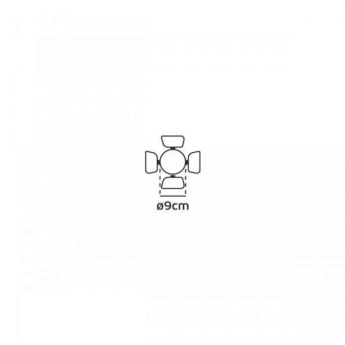 VK/FLAPS/D90/B - Πτερύγια για σποτ ράγας ø9cm, IP20, μαύρα