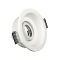 VK/09060 - Φωτιστικό οροφής γύψινο, στρογγυλό, βαθύ, κινητό, GU10/PAR16, Max 12W (LED), χωνευτό, IP20, δυνατότητα βαφής, ø15.5x5.6cm, λευκό