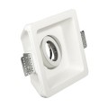 VK/09061 - Φωτιστικό οροφής γύψινο, τετράγωνο, βαθύ, κινητό, GU10/PAR16, Max 12W (LED), χωνευτό, IP20, δυνατότητα βαφής, 15.5x15.5x5.6cm, λευκό