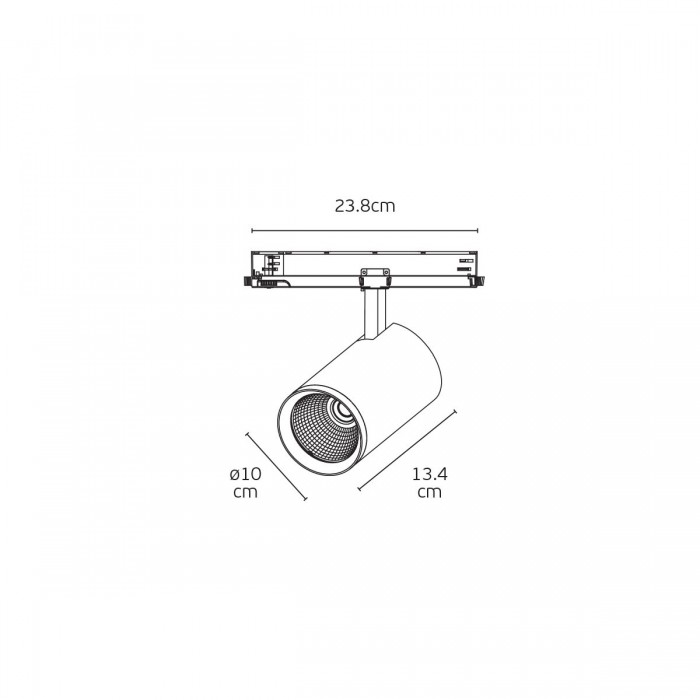 VK/04681/TR/B/36/CCT/DALI - Μαύρο. Φωτιστικό ράγας LED tunable λευκό. 3000K-5000K tunable. 0- 4.223lm. 37W. AC220-240V. Output voltage DC10-42V. LED Bridgelux. 36° . -20° C→ 45° C. 50.000hrs. Dim DALI, 300mA-1050mA dimming. CRI>90. Adapter KGP 6-wires.