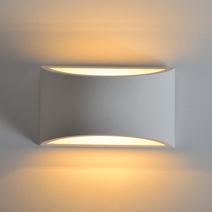 VK/09070 - Φωτιστικό τοίχου γύψινο 240V, G9, Max 8W (LED), IP20, δυνατότητα βαφής, 20x12x8.5cm, λευκό VK/09070 - Φωτιστικό τοίχου γύψινο 240V, G9, Max 8W (LED), IP20, δυνατότητα βαφής, 20x12x8.5cm, λευκό