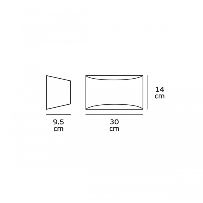 VK/09071 - Φωτιστικό τοίχου γύψινο 240V, E14, Max 9W (LED), IP20, δυνατότητα βαφής, 30x14x9.5cm, λευκό