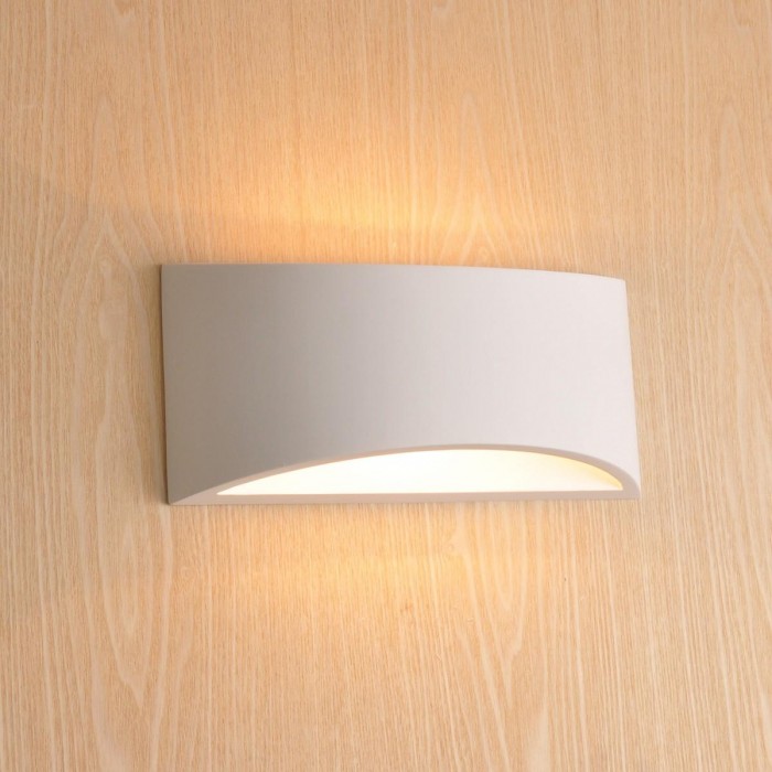 VK/09071 - Φωτιστικό τοίχου γύψινο 240V, E14, Max 9W (LED), IP20, δυνατότητα βαφής, 30x14x9.5cm, λευκό VK/09071 - Φωτιστικό τοίχου γύψινο 240V, E14, Max 9W (LED), IP20, δυνατότητα βαφής, 30x14x9.5cm, λευκό