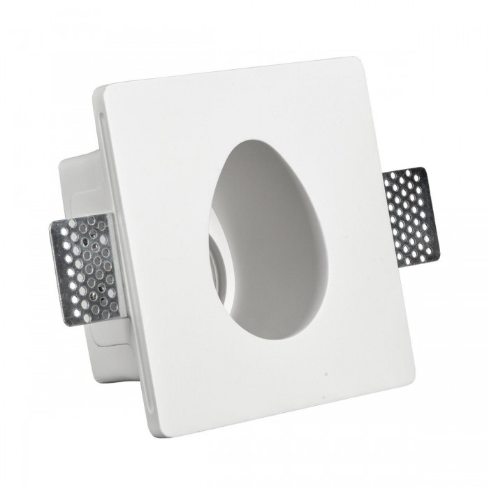 VK/09072 - Φωτιστικό οροφής γύψινο, dots, βαθύ, GU10/PAR16 Max 12W (LED), χωνευτό, IP20, δυνατότητα βαφής, 13.5x13.5x8cm, λευκό
