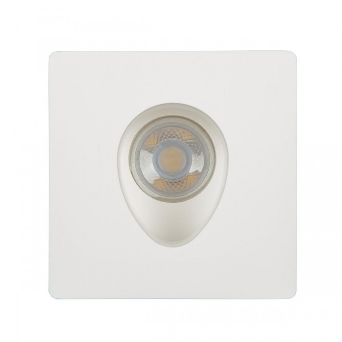 VK/09072 - Φωτιστικό οροφής γύψινο, dots, βαθύ, GU10/PAR16 Max 12W (LED), χωνευτό, IP20, δυνατότητα βαφής, 13.5x13.5x8cm, λευκό