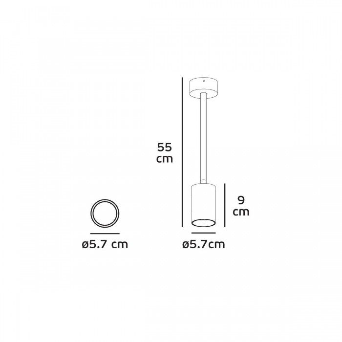 VK/03190CE/W/40 - Φωτιστικό οροφής κύλινδρος, 220-240V, GU10/PAR16, Max 12W (LED), L55cm, IP20, κινητό, λευκό VK/03190CE/W/40 - Φωτιστικό οροφής κύλινδρος, 220-240V, GU10/PAR16, Max 12W (LED), L55cm, IP20, κινητό, λευκό