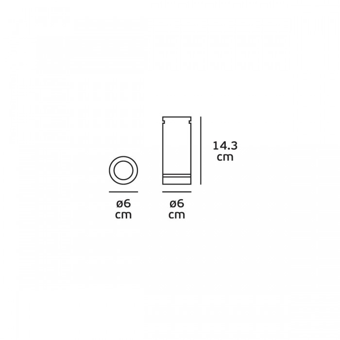 VK/04052CE/W/L - Φωτιστικό οροφής κύλινδρος, 240V, GU10/PAR16, Max 12W (LED), IP20, ø6x14.3cm, λευκό VK/04052CE/W/L - Φωτιστικό οροφής κύλινδρος, 240V, GU10/PAR16, Max 12W (LED), IP20, ø6x14.3cm, λευκό