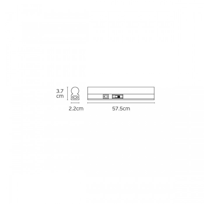 VK/04669/60/CCT - Λευκό. Slim Tube CCT Led light. 3000K/4000K/6000K. 800lm. 8W. 120°. CRI>80. 180-150V. CRI>80. Dim No. 30.000 hrs. -35°C → 35°C. 57.5cm. Αλουμίνιο + PC. Με επιλογέα Kelvin. IP44. VK/04669/60/CCT - Λευκό. Slim Tube CCT Led light. 3000K/4000K/6000K. 800lm. 8W. 120°. CRI>80. 180-150V. CRI>80. Dim No. 30.000 hrs. -35°C → 35°C. 57.5cm. Αλουμίνιο + PC. Με επιλογέα Kelvin. IP44.