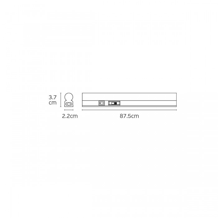 VK/04670/90/CCT - Λευκό. Slim Tube CCT Led light. 3000K/4000K/6000K. 1400lm. 14W. 120°. CRI>80. 180-150V. CRI>80. Dim No. 30.000 hrs. -35°C → 35°C. 87.5cm. Αλουμίνιο + PC. Με επιλογέα Kelvin. IP44. VK/04670/90/CCT - Λευκό. Slim Tube CCT Led light. 3000K/4000K/6000K. 1400lm. 14W. 120°. CRI>80. 180-150V. CRI>80. Dim No. 30.000 hrs. -35°C → 35°C. 87.5cm. Αλουμίνιο + PC. Με επιλογέα Kelvin. IP44.