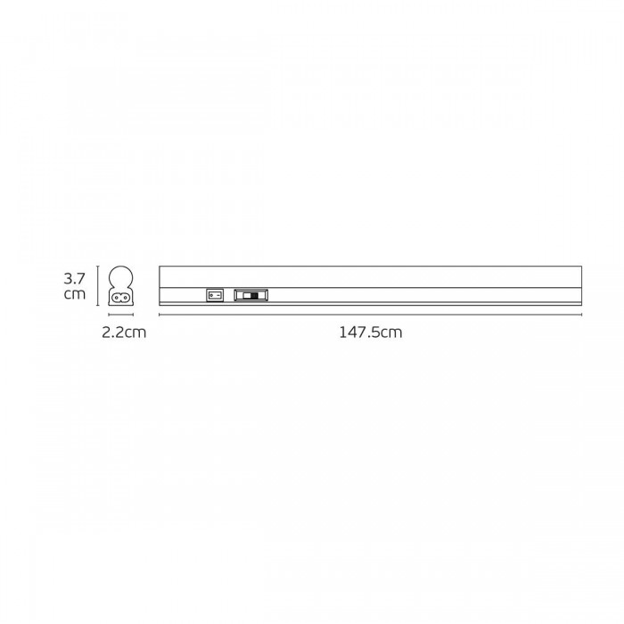 VK/04672/150/CCT - Λευκό. Slim Tube CCT Led light. 3000K/4000K/6000K. 2400lm. 24W. 120°. CRI>80. 180-150V. CRI>80. Dim No. 30.000 hrs. -35°C → 35°C. 147.5cm. Αλουμίνιο + PC. Με επιλογέα Kelvin. IP44. VK/04672/150/CCT - Λευκό. Slim Tube CCT Led light. 3000K/4000K/6000K. 2400lm. 24W. 120°. CRI>80. 180-150V. CRI>80. Dim No. 30.000 hrs. -35°C → 35°C. 147.5cm. Αλουμίνιο + PC. Με επιλογέα Kelvin. IP44.