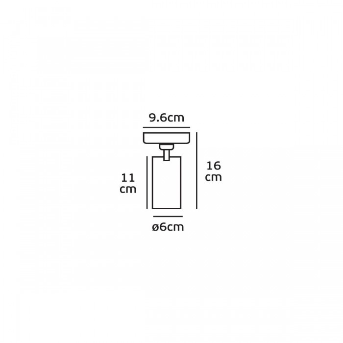VK/04350G/TR/W - 3-phase φωτιστικό ράγας, GU10/PAR16, max 12W (LED), L11cm, IP20, λευκό VK/04350G/TR/W - 3-phase φωτιστικό ράγας, GU10/PAR16, max 12W (LED), L11cm, IP20, λευκό