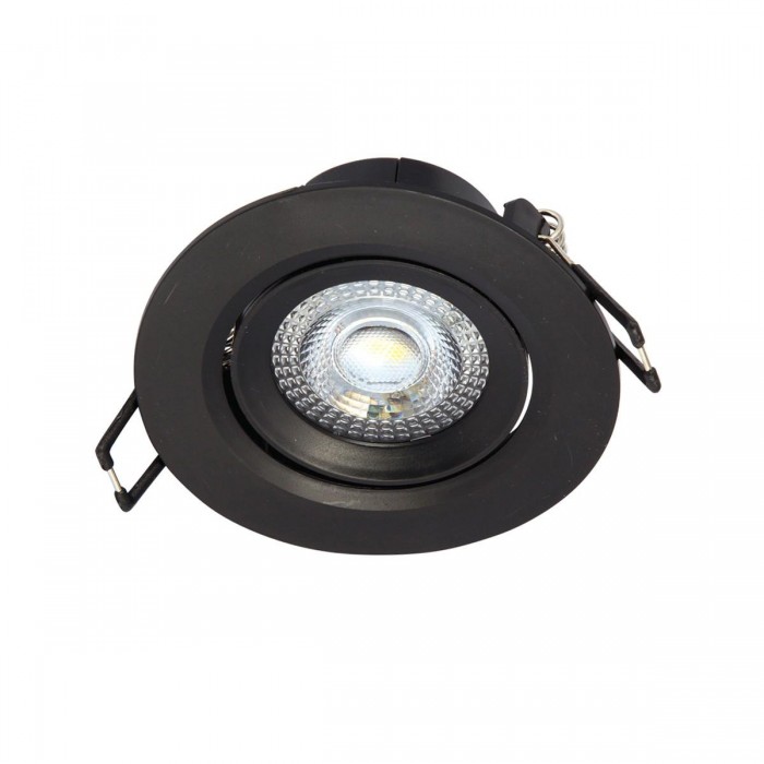 VK/04108/B/W - Χωνευτό κινητό σποτ led, 5W, 3000K, 365lm, 38°, IP20, μαύρο