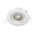 VK/04108/W/C - Χωνευτό κινητό σποτ led, 5W, 4000K, 365lm, 38°, CRI>80, IP20, ø9x4.5cm, λευκό