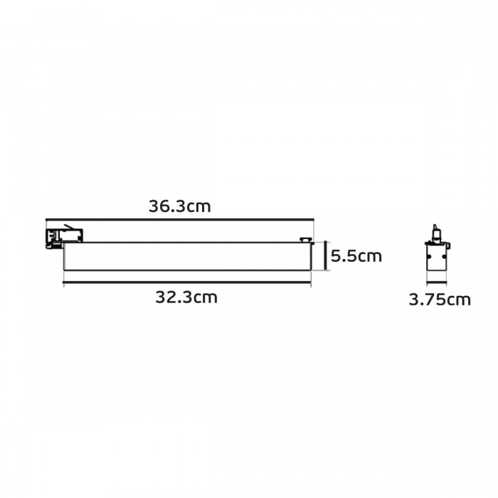 VK/04431/B/W - 3-phase γραμμικό φωτιστικό ράγας LED, 100-240V, 23W, 3000K, 1.600lm, 120°, L32.3cm, CRI>80, IP20, μαύρο VK/04431/B/W - 3-phase γραμμικό φωτιστικό ράγας LED, 100-240V, 23W, 3000K, 1.600lm, 120°, L32.3cm, CRI>80, IP20, μαύρο
