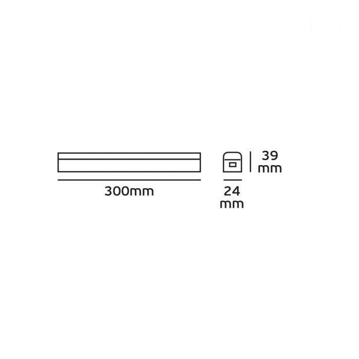 VK/04111/W/30 - Γραμμικό φωτιστικό Led, T5, 4W/300mm, 3000K, 380lm