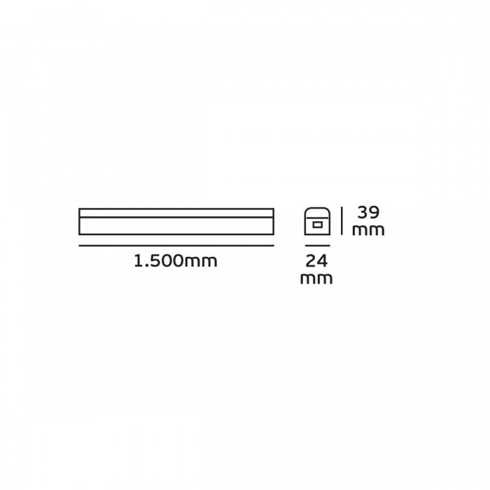 VK/04114/W/150 - Γραμμικό φωτιστικό Led, T5, 24W/1500mm, 3000K, 2350lm