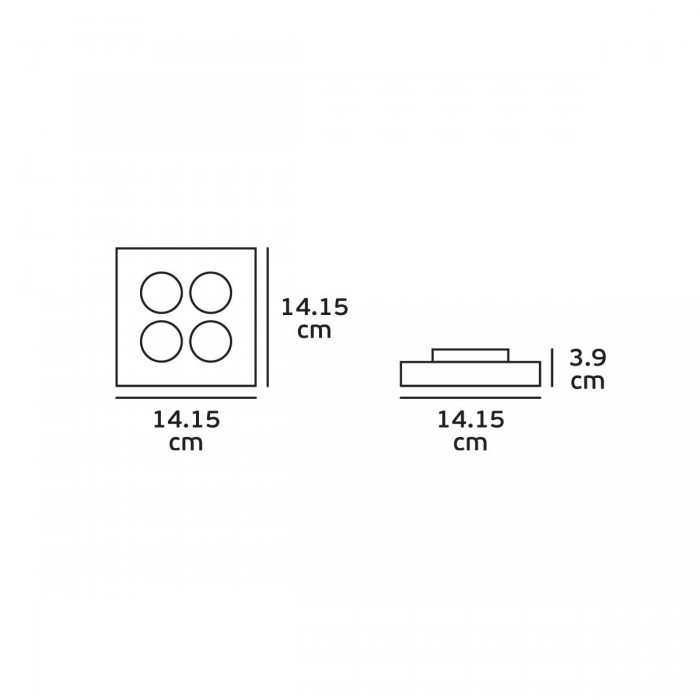 VK/04170CE/B/C - Φωτιστικό οροφής LED, 110-240V, 12W, 4000K, 1.080lm, 38°, CRI>90, 14.15x14.15cm, IP20, μαύρο VK/04170CE/B/C - Φωτιστικό οροφής LED, 110-240V, 12W, 4000K, 1.080lm, 38°, CRI>90, 14.15x14.15cm, IP20, μαύρο